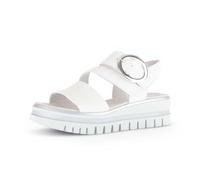 Plateausandaletten GABOR "Plateau Sandale Glattleder", Damen, Gr. 40,5, weiß, Schuhe (31562805-40,5) weiß