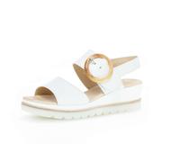 Plateausandaletten GABOR "Plateau Sandale Glattleder", Damen, Gr. 42, weiß, Schuhe (19925516-42) weiß