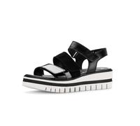 Plateausandaletten GABOR "Plateau Sandale Materialmix Leder", Damen, Gr. 38,5, schwarz, Schuhe (65967958-38,5) schwarz