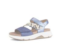 Plateausandaletten GABOR "Plateau Sandale Materialmix Leder", Damen, Gr. 38, blau, Schuhe (23423127-38) blau