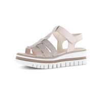 Plateausandaletten GABOR "Plateau Sandale Materialmix Leder/Lederimitat", Damen, Gr. 40, rosa, Schuhe (49646149-40) rosa