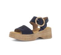 Plateausandaletten GABOR "Plateau Sandale Rauleder", Damen, Gr. 42, blau, Schuhe (45825023-42) blau