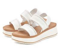 Plateausandaletten LASCANA "Sommerschuh, Sandale, Sandalette, offener Schuh", Damen, Gr. 37, weiß, Obermaterial: 100% Rindsleder. Decksohle: 100% Synthetik. Futter: 100% Rindsleder. Laufsohle: 100% Sy