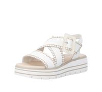 Plateausandaletten REMONTE, Damen, Gr. 38, sanftes weiß, Leder, unifarben, Schuhe, Sommerschuh, Riemchensandale mit Klettverschluss (31965250-38) sanftes weiß