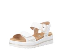 Plateausandaletten REMONTE, Damen, Gr. 38, weiß (sanftes weiß), Leder, unifarben, Schuhe, Sommerschuh, Keilsandale mit praktischen Klettverschlüssen (82016348-38) sanftes weiß