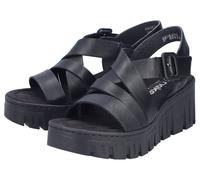 Rieker Damen Klassische Sandalen 68063, Frauen Sandalen,Sommerschuhe,Freizeitschuhe,offene Schuhe,Strandschuhe,schwarz (00),42 EU / 8 UK