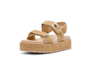 Plateausandaletten STEVE MADDEN "STEVE MADDEN Sandalen Lederimitat", Damen, Gr. 40, beige (natur), Lederimitat, Schuhe (90926211-40) natur