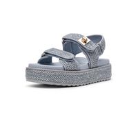 Plateausandaletten STEVE MADDEN "STEVE MADDEN Sandalen Textil", Damen, Gr. 41, blau, Textil, Schuhe (97092235-41) blau