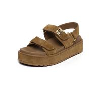 Plateausandaletten STEVE MADDEN "STEVE MADDEN Sandalen Veloursleder", Damen, Gr. 39, tan, Veloursleder, Schuhe (32032368-39) tan