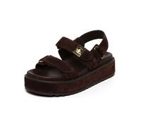 Plateausandaletten STEVE MADDEN "STEVE MADDEN Sandalen Veloursleder", Damen, Gr. 41, dunkelbraun, Veloursleder, Schuhe (11105613-41) dunkelbraun
