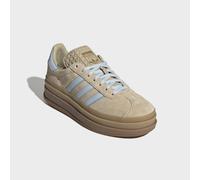 Plateausneaker ADIDAS ORIGINALS "GAZELLE BOLD", Damen, Gr. 36, stone khaki, crystal sky, gold metallic, Leder, Synthetik, Schuhe Plateausneaker (87675621-36) stone khaki, crystal sky, gold metallic
