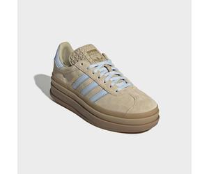 Plateausneaker ADIDAS ORIGINALS "GAZELLE BOLD", Damen, Gr. 39, stone khaki, crystal sky, gold metallic, Leder, Synthetik, Schuhe Plateausneaker (87675621-39) stone khaki, crystal sky, gold metallic