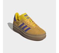 Plateausneaker ADIDAS ORIGINALS "GAZELLE BOLD", Damen, Gr. 42, utility gelb, solar lila, gold metallic, Leder, Synthetik, Schuhe Plateausneaker (68803128-42) utility gelb, solar lila, gold metallic