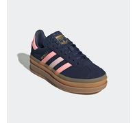 Sneaker ADIDAS ORIGINALS "GAZELLE BOLD KIDS", Gr. 36, night indigo, glow pink, gold metallic, Leder, Synthetik, sportlich, Schuhe (16972963-36) night indigo, glow pink, gold metallic