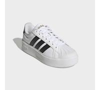 Plateausneaker ADIDAS SPORTSWEAR "STREETTALK BOLD", Damen, Gr. 36, schwarz-weiß (cloud weiß, core schwarz, matte gold), Synthetik, Schuhe Plateausneaker, inspiriert vom Design des adidas Superstar (71