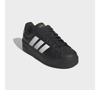 Plateausneaker ADIDAS SPORTSWEAR "STREETTALK BOLD", Damen, Gr. 37, schwarz-weiß (core schwarz, ftwr weiß, matte gold), Synthetik, Schuhe Plateausneaker, inspiriert vom Design des adidas Superstar (204