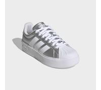 Plateausneaker ADIDAS SPORTSWEAR "STREETTALK BOLD", Damen, Gr. 38,5, cloud weiß, silber metallic, ftwr weiß, Synthetik, Schuhe Plateausneaker, inspiriert vom Design des adidas Superstar (83305625-38,5