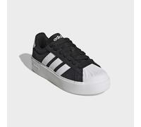 Plateausneaker ADIDAS SPORTSWEAR "STREETTALK BOLD", Damen, Gr. 40, core schwarz, ftwr weiß, core schwarz, Leder, Synthetik, Schuhe Plateausneaker, inspiriert vom Design des adidas Superstar, mit Leo P