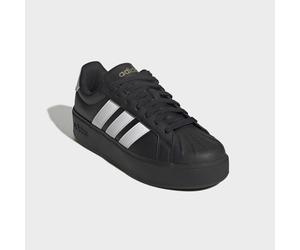 Plateausneaker ADIDAS SPORTSWEAR "STREETTALK BOLD", Damen, Gr. 42, core schwarz, ftwr weiß, matte gold, Synthetik, Schuhe Plateausneaker, inspiriert vom Design des adidas Superstar (20472224-42) core