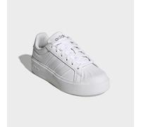 Plateausneaker ADIDAS SPORTSWEAR "STREETTALK BOLD KIDS", Mädchen, Gr. 37, cloud weiß, silber metallic, core schwarz, Synthetik, Schuhe Plateausneaker, inspiriert vom Design des adidas Superstar,für Ki