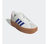 Plateausneaker ADIDAS SPORTSWEAR "VL COURT BOLD", Damen, Gr. 37, weiß (core weiß, semi lucid blau, bliss pink), Leder, Synthetik, Schuhe Plateausneaker, Design auf den Spuren des adidas Gazelle Bold (