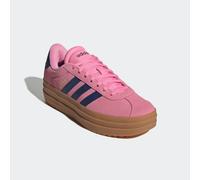 Plateausneaker ADIDAS SPORTSWEAR "VL COURT BOLD", Damen, Gr. 38,5, bunt (bliss pink, dunkelblau, gold metallic), Leder, Synthetik, Schuhe Plateausneaker, inspiriert vom Design des adidas gazelle bold