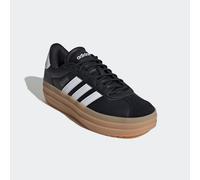 Plateausneaker ADIDAS SPORTSWEAR "VL COURT BOLD", Damen, Gr. 38,5, schwarz (core schwarz, ftwr weiß, cyber metallic), Leder, Synthetik, Schuhe Plateausneaker, inspiriert vom Design des adidas gazelle