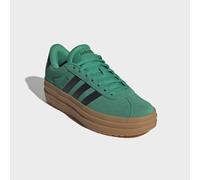 Plateausneaker ADIDAS SPORTSWEAR "VL COURT BOLD", Damen, Gr. 38, grün (court grün, core schwarz, gum10), Leder, Synthetik, Schuhe Plateausneaker, inspiriert vom Design des adidas gazelle bold, Topsell