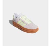 Plateausneaker ADIDAS SPORTSWEAR "VL COURT BOLD", Damen, Gr. 39, orange (frozen lila, frozen lemon, gold metallic), Leder, Synthetik, Schuhe Plateausneaker, inspiriert vom Design des adidas gazelle bo
