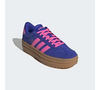 Plateausneaker ADIDAS SPORTSWEAR "VL COURT BOLD", Damen, Gr. 42,5, blau (lucid blau, lucid pink, gold metallic), Leder, Synthetik, Schuhe Plateausneaker, inspiriert vom Design des adidas gazelle bold,