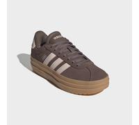 Plateausneaker ADIDAS SPORTSWEAR "VL COURT BOLD", Damen, Gr. 42,5, braun (earth strata, wonder quartz, gum 3), Leder, Synthetik, Schuhe Plateausneaker, inspiriert vom Design des adidas gazelle bold, T