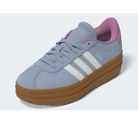 Plateausneaker ADIDAS SPORTSWEAR "VL COURT BOLD J", Mädchen, Gr. 36, crystal sky, core weiß, st tropic bloom, Leder, Synthetik, Schuhe Plateausneaker, Inspiriert vom adidas Gazelle Bold, für Kinder & 