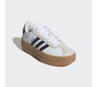 Plateausneaker ADIDAS SPORTSWEAR "VL COURT BOLD J", Mädchen, Gr. 38,5, weiß (cloud weiß, core schwarz, gum 3), Leder, Synthetik, Schuhe Plateausneaker, Inspiriert vom adidas Gazelle Bold, für Kinder &