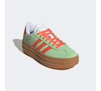 Plateausneaker ADIDAS SPORTSWEAR "VL COURT BOLD", Mädchen, Gr. 39, semi grün spark, semi impact orange, cloud weiß, Leder, Synthetik, Schuhe Plateausneaker, Design auf den Spuren des adidas Gazelle Bo