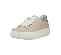 Plateausneaker ARA "MONACO", Damen, Gr. 6 (39), creme, hellblau, Glattleder, unifarben mit Farbeinsatz, Schuhe Plateausneaker, Freizeitschuh, Halbschuh, Schnürer mit Kontrastbesatz, H-Weite (99805809-