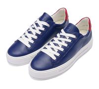 Plateausneaker ARA "CANBERRA", Damen, Gr. 4,5 (37,5), dunkelblau, cherry, Glattleder, unifarben mit Farbeinsatz, Schuhe Plateausneaker, Freizeitschuh, Halbschuh, Schnürschuh in Komfortweite G (= weit)