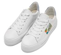 Plateausneaker ARA "CANBERRA", Damen, Gr. 5 (38), weiß, hellblau, Lederimitat, Veloursleder, kontrastfarbene Details, Schuhe Plateausneaker, Freizeitschuh, Halbschuh, Schnürschuh in Bequemweite G (= w