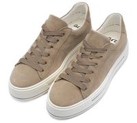 Plateausneaker ARA "CANBERRA", Damen, Gr. 5,5 (38,5), beige (sand), Veloursleder, unifarben, Schuhe Plateausneaker, Freizeitschuh, Halbschuh, Schnürschuh in Bequemweite G (=weit) (87177638-5,5) sand