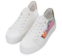 Plateausneaker ARA "CANBERRA", Damen, Gr. 7 (40,5), bunt (weiß bunt), Lederimitat, Veloursleder, bedruckt, Schuhe Plateausneaker, Freizeitschuh, Plateausneaker in bequemer Schuhweite G (= weit) (76760