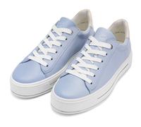 Plateausneaker ARA "CANBERRA", Damen, Gr. 7 (41), hellblau, creme, Glattleder, unifarben mit Farbeinsatz, Schuhe Plateausneaker, Freizeitschuh, Halbschuh, Schnürschuh in Komfortweite G (= weit) (49458