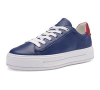 Plateausneaker ARA "CANBERRA", Damen, Gr. 7,5 (41,5), blau (dunkelblau, cherry), Glattleder, unifarben mit Farbeinsatz, Schuhe Plateausneaker, Freizeitschuh, Halbschuh, Schnürschuh in Komfortweite G (
