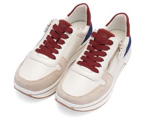 Plateausneaker ARA "SAPPORO 3.0", Damen, Gr. 6 (39), creme kombiniert, Glattleder, Veloursleder, kontrastfarbene Details, Schuhe Plateausneaker, Freizeitschuh, Halbschuh, Schnürer mit High Soft-Aussta