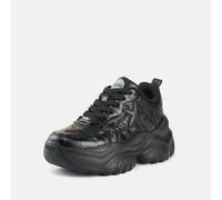 Plateausneaker BUFFALO "BLISS STAR", Damen, Gr. 40, schwarz, Lederimitat, Schuhe Plateausneaker, Chunky-Sneaker mit Stern-Applikation seitlich (77613029-40) schwarz