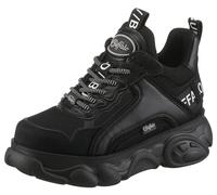 Plateausneaker BUFFALO "CHAI", Damen, Gr. 37, schwarz, Lederimitat, Nubuklederimitat, Textil, kontrastfarbene Details, unifarben, Schuhe Plateausneaker, Ugly-Sneaker, Halbschuh, Schnürschuh in veganer