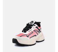 Plateausneaker BUFFALO "CLAW", Damen, Gr. 39, rosa (weiß, rosa, schwarz), Nubuklederimitat, Textil, Schuhe Plateausneaker, Chunky-Sneaker, Freizeitschuh in cooler Streetwear-Optik (69435925-39) weiß,