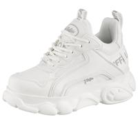 Plateausneaker BUFFALO "CLD CHAI", Damen, Gr. 40, weiß, Lederimitat, Textil, unifarben, Schuhe Plateausneaker, High Top Sneaker, Schnürboots, Stiefelette mit Memory Foam (82034716-40) weiß