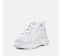 Plateausneaker BUFFALO "CLD CORIN STARS", Damen, Gr. 39, weiß, Lederimitat, Schuhe Plateausneaker, Schnürschuh, Chunky-Sneaker mit Sternen-Applikation (19201738-39) weiß