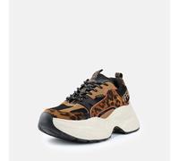 Plateausneaker BUFFALO "YUNO", Damen, Gr. 37, braun (leo, schwarz), Lederimitat, Textil, Schuhe Plateausneaker, Chunky-Sneaker in Leo-Optik, Leichtgewicht (32874102-37) leo, schwarz