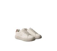 Plateausneaker CALVIN KLEIN "CHUNKY CUPS LACEUP LTH BT CROC", Damen, Gr. 37, marshmallow, Leder, Lederimitat, kontrastfarbene Details, unifarben mit Farbeinsatz, Basic, Schuhe Plateausneaker, Schnürsc