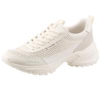 Plateausneaker CALVIN KLEIN "HIKE RUNNER LACEUP MESH", Damen, Gr. 40, creme, Lederimitat, Textil, Mesh, unifarben, Basic, Schuhe Plateausneaker, Chunky Sneaker, Halbschuh, Freizeitsneaker mit Profilso